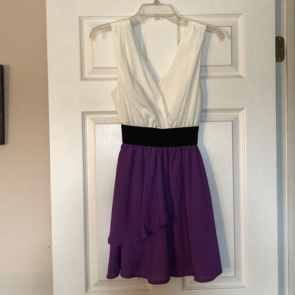 Double Zero white and purple dress